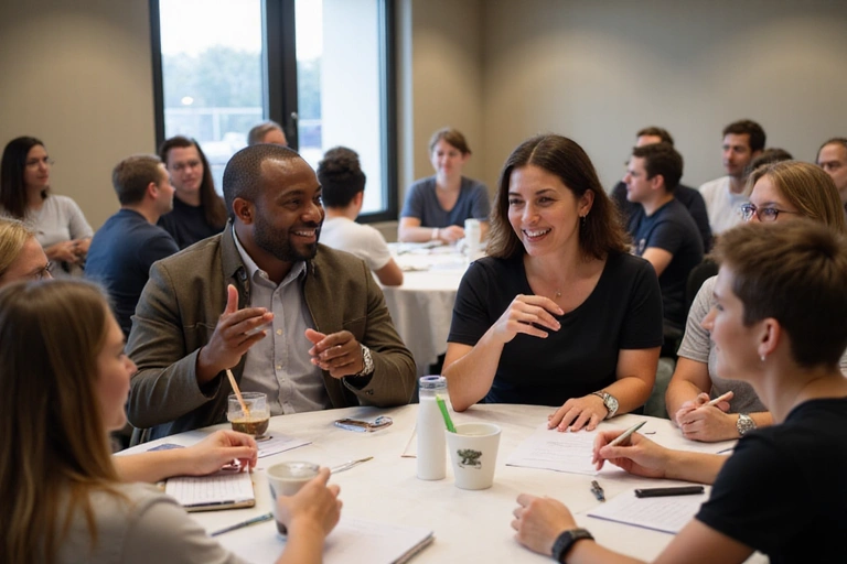 Group of people engaged in a health and wellness workshop